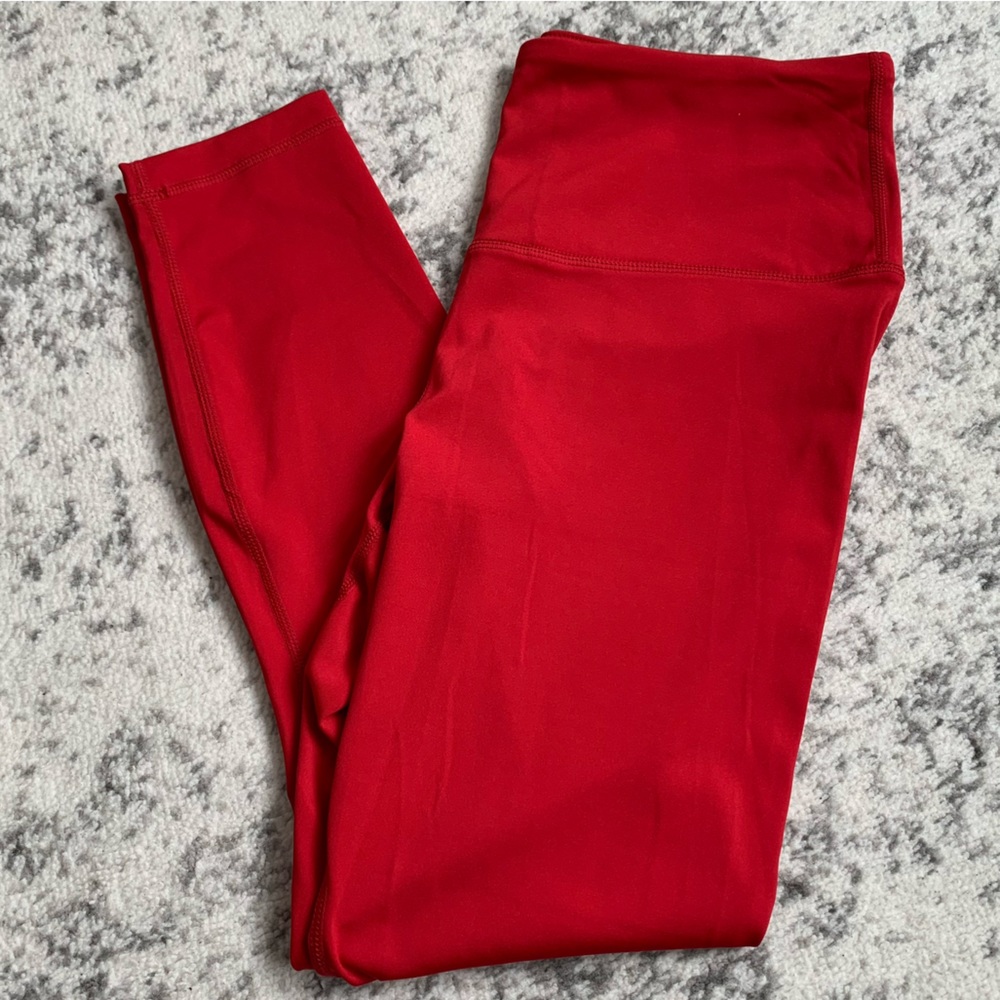 90 Degree Full Length Leggings Red Large